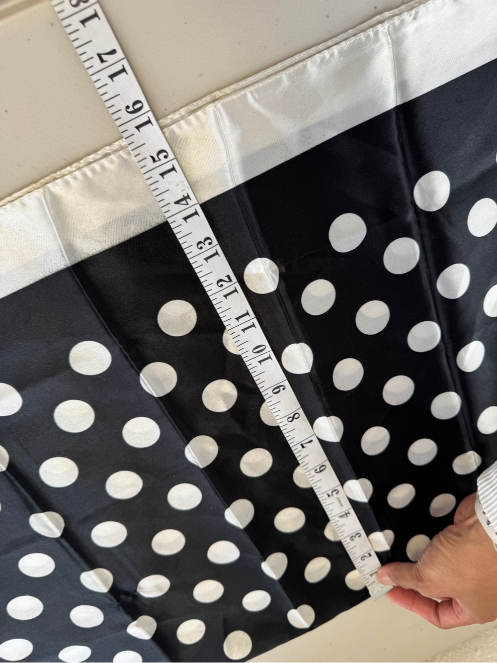 J. Mico Sancho Paris Polka Dot Silk Scarf Black White Square Vintage Chic - Picture 12 of 16